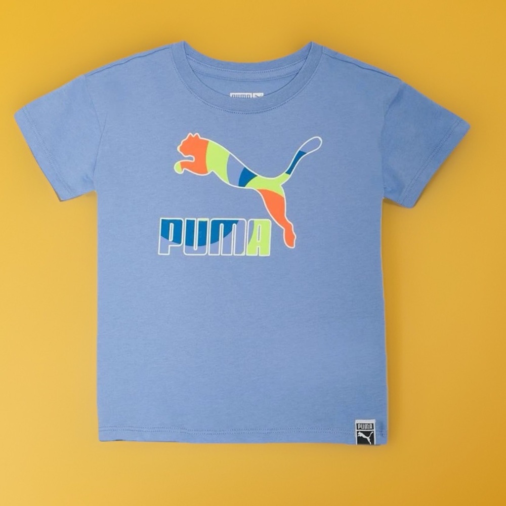 PUMA Rainbow Logo T-Shirt Unisex 6T Cotton Blend So Soft Feels Like A Hug. NWT